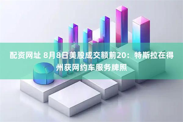 配资网址 8月8日美股成交额前20：特斯拉在得州获网约车服务牌照